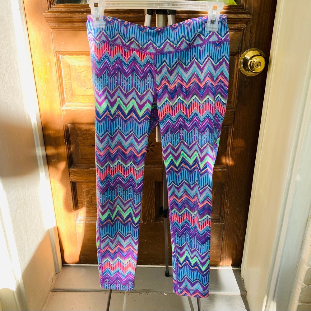 Girls’ purple & multicolored zigzag leggings (Kirkland) (XL) (Kids/Tweens)